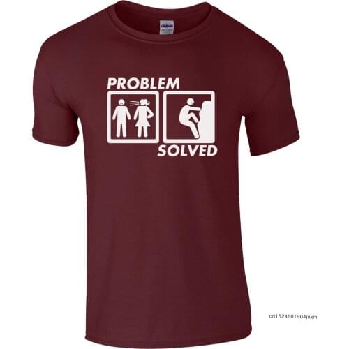 Problem Solved ROCK CLIMBINGS Funny T-Shirt High quality printed t shirt Top Cotton short sleeve tshirt camisa masculina