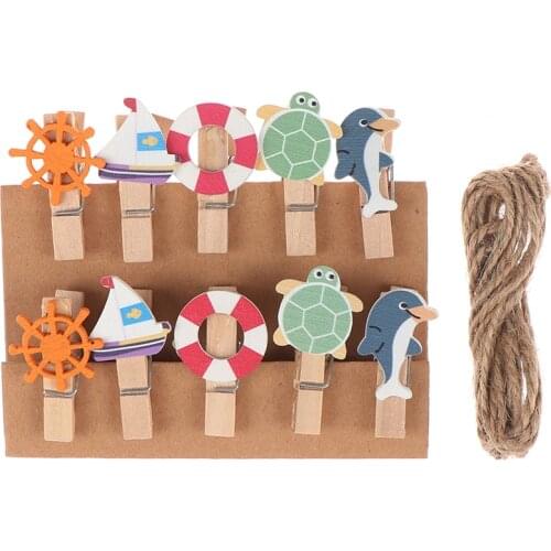 10 pcs/ Lot Cute Cartoon Animal Wood Clip Set / Cute Wooden Paper Clips / Small Craft Photo Pegs Kawaii Stationery