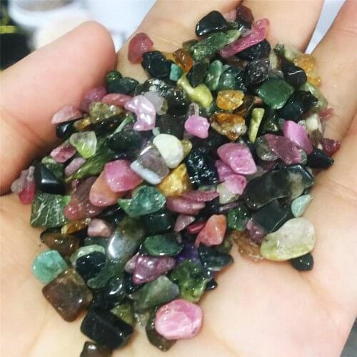 100G Natural color tourmaline crystal tumbling crystal healing specimen gemstone mineral home desktop aquarium decoration
