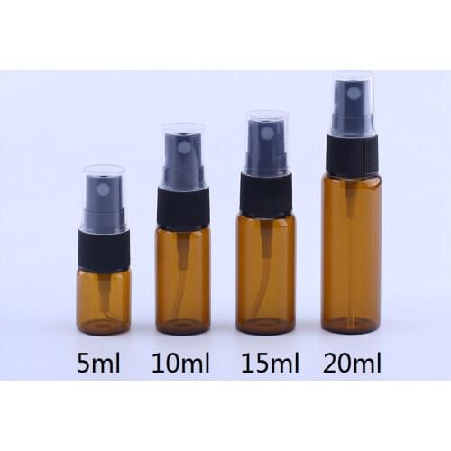 1000pcs 5ml 10ml 15ml 20ml Portable Glass Perfume Bottle Spray Bottles Sample Empty Containers Atomizer Refillable Bottles