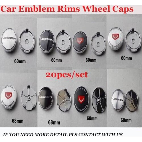 20pcs/set 60mm 68mm Car Emblem Badge Rims Wheel Covers for Logo Label Car Wheel Hub Center Cap Wheel Stickers Caps Car Styling