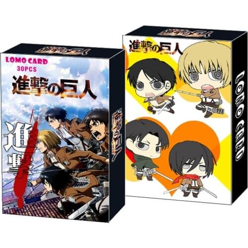 30Pcs/Box Anime Attack on Titan Cards Cartoon Postcard Artbook Props Lomo Card Gift Collection