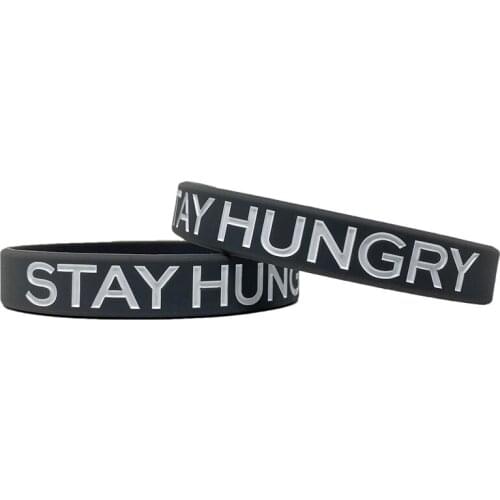 300pcs Motivational STAY HUNGRY Silicone Bracelets Rubber Wristbands Free Shipping by DHL