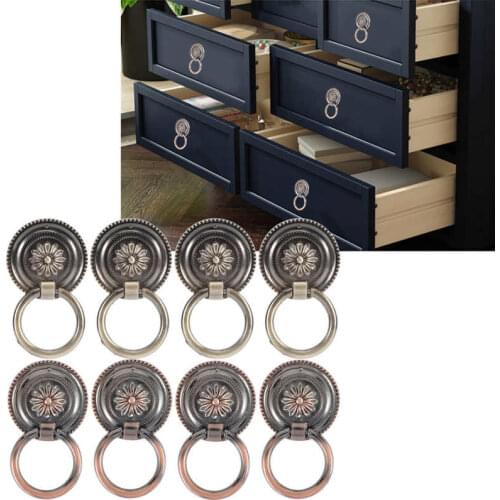 4Pcs 5.5x1cm Door Handle Ring Zinc Alloy Drawer Closet Cabinet Handles Hardware Fitting Door Accessory