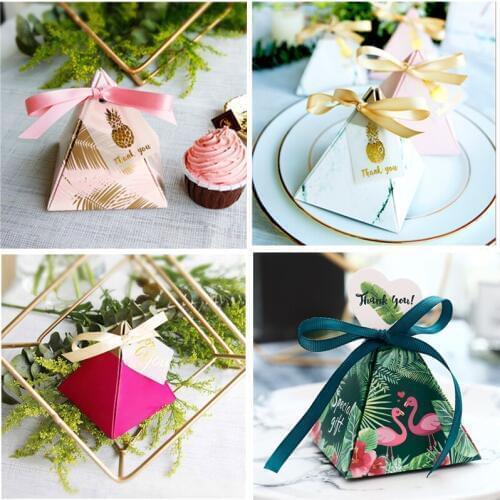 5pcs Flamingo chocolate Candy Box Gift Bag for rustic Wedding jungle birthday Bachelorette hen Party baby bridal shower supplies