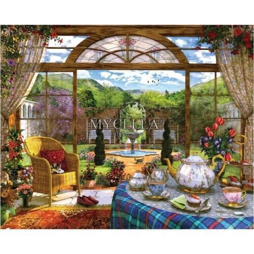 5D Diy Diamond Painting,Conservatory,Scenery,Design & Decor,Diamond Embroidery,Needlework,Rhinestones,Mosaic,Cross Stitch Gift