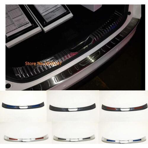 Car Stainless Steel Back Rear Pedal Door Scuff Plate Frame Inside Threshold Trunk 1pcs For Mazda CX8 CX-8 2017 2018 2019 2020