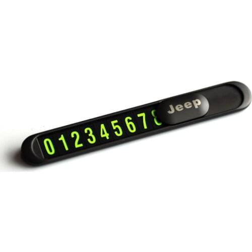 1Pc Car Temporary Phone Number Parking Sign For Jeep Renegade Wrangler JK Grand Cherokee Commander Liberty Compass Accessories