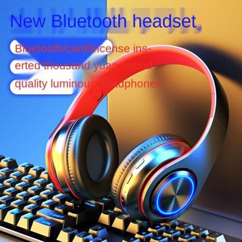Cross-border light-emitting Bluetooth headset headset headset-mounted bass stereo mobile phone wireless card gift headset