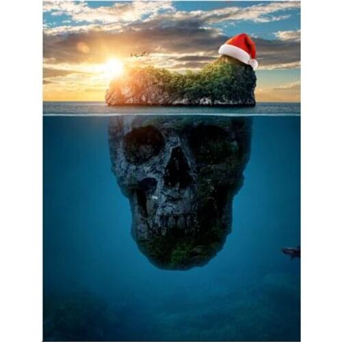 Diamond Painting Christmas hat skull Cross Stitch mosaicHandicrafts DIY Diamond Embroidery New Home Decoration Halloween gifts