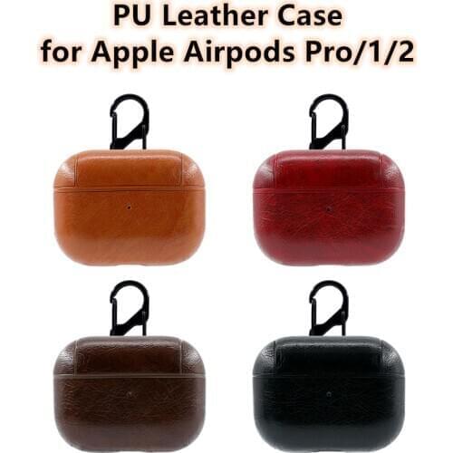 PU Leather Earphone Bag for Airpods Pro Protective Cover Headphone Shell For Apple airpods 2 Hang Case Fashion Luxury