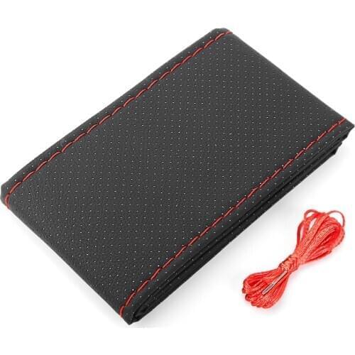 Universal Hand Stitched Braid Auto Steering Wheel Cover 38CM For Lada Granta Vesta Kalina Priora Vaz Steering Cover Couvre