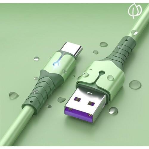 5A Liquid Silicone Super Quick Charge Type C Cable For Huawei Mate 40 P40 Pro Samsung Xiaomi Redmi MOTO ONEPLUS