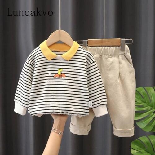 Lunoakvo Clothes For Boys Autumn Toddler Girls Clothes 2Pcs Outfits Kids Clothing Tracksuit Suit For Baby Kids Children Clothing