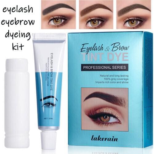 Home Use Eyebrow Tinting Kit Makeup Waterproof Eyebrow Pomade Gel Enhancer Brow Dyeing Cream with Brush Tools Cosmetic 30ml