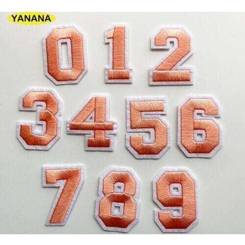 Number Embroidery Patches for T shirt Iron on Stripes Appliques Clothes Stickers Clothing Badges DIY clothing
