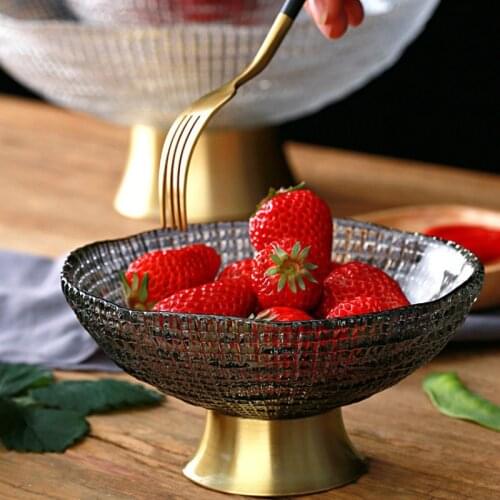 Nordic Classical Light Luxury Food Fruit Storage Tray Bar Restaurant High Foot Metal Bottom Plate Cutlery Plate