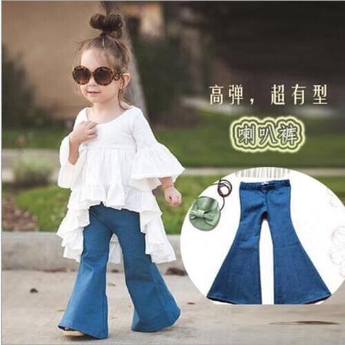 2020 New Girl Pants Kids Fashion Leggings For Girls Blue Kids Jeans Girl Leggings Casual Kids Trousers Girls Denim Pants