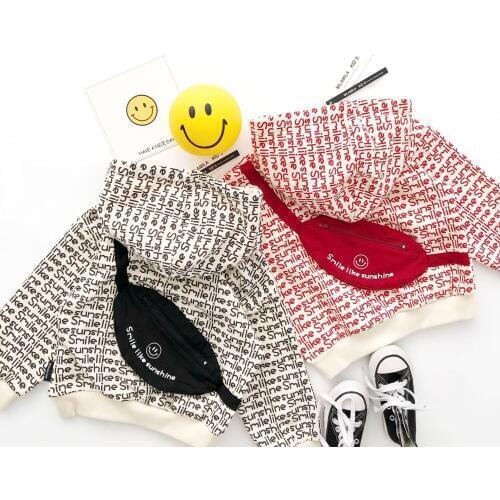 Tonytaobaby Autumn and Winter New Boys and Girls Manchurian Alphabet Cool Messenger Bag Toddler Hoodie Kids Hoodies