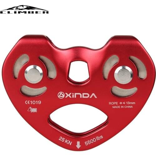 【New store 】 Professional Mountaineer Rock Climbing Pulley Outdoor High Altitude Traverse Carriage Magnalium Twin Wheels Pulley