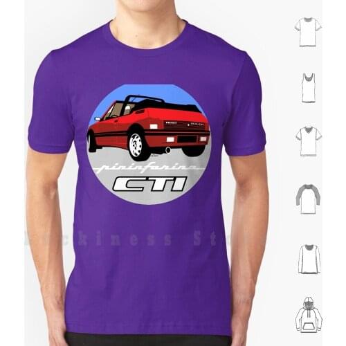 Peugeot 205 Cti Red T Shirt DIY Cotton Big Size S-6xl Peugeot Pug 205 French France Car Cars Personalized Caricature Cartoon