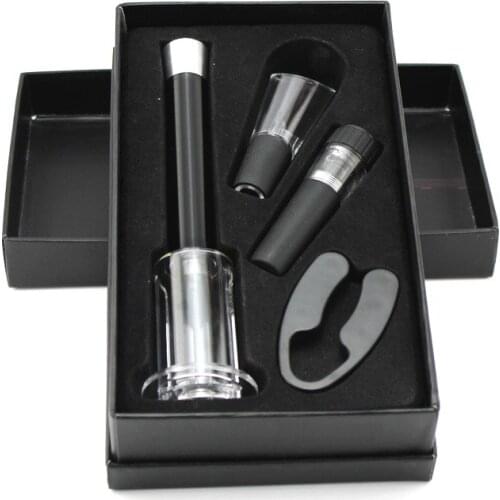Pneumatic wine corkscrew, wine pourer, wine cork, paper cutter, vacuum wine cork, 4-piece gift box set
