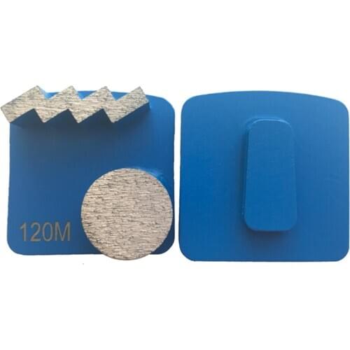 GS98 Aggresive Zigzag Step Segment Grinding Block with One Round Sharp Segment Metal Flooring Disc for Husqvarna Grinder 12PCS