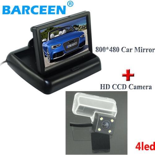 4.3" foldable lcd car reversing monitor with auto 4 led higest night vision car parking camera for CITROEN DS4 2012 /C4L 2013
