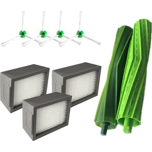 3*Hepa Filter + 4*Side Brush +2* Brush Roll for iRobot Roomba i7 E5 E6 I Series Robot Vacuum Cleaner Replacement Spare Parts