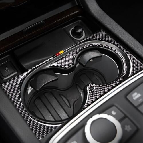 Car Styling Central Water Cup Panel Decoration Sticker Trim For Mercedes Benz ML GL GLE GLS Carbon Fiber Accessories
