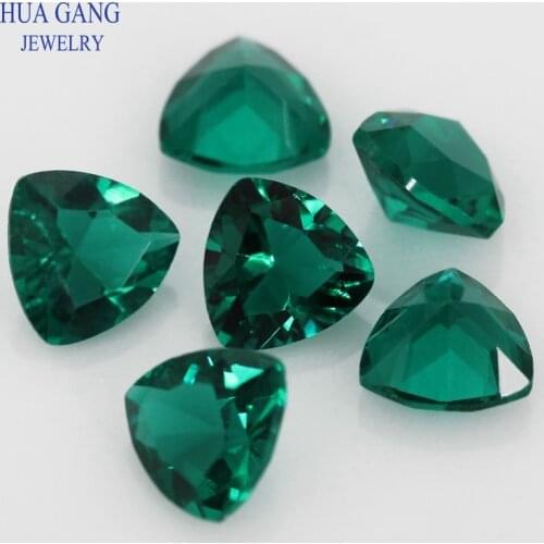 Triangle Shape Princess Cut Loose Glass Beads Malachite Green Synthetic Gems For Jewelry Size 3x3~10x10mm Free Shipping