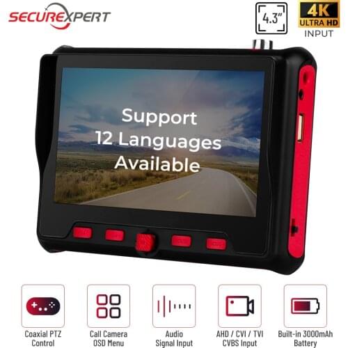 4.3 inch CCTV tester Video tester ahd monitor for video surveillance AHD/CVI/TVI/CVBS RS485 PTZ controller UTP Cable Tester