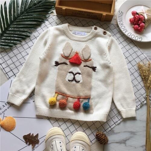 Tonytaobaby Fall and Winter Clothes New Style Baby Cute Alpaca Sweater Pure Cotton Sweater Kids Sweater