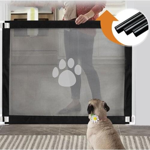 Pet Supplies Dog Paw Print Door Fence Baby Safety Gate Household Isolation Net Portable Assembly Type Safety Wire Mesh Fence