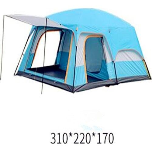 8 Person Rainproof Sunscreen Camping Outdoor Tent 2 living Rooms and 1 Hall Family Large Space Tent
