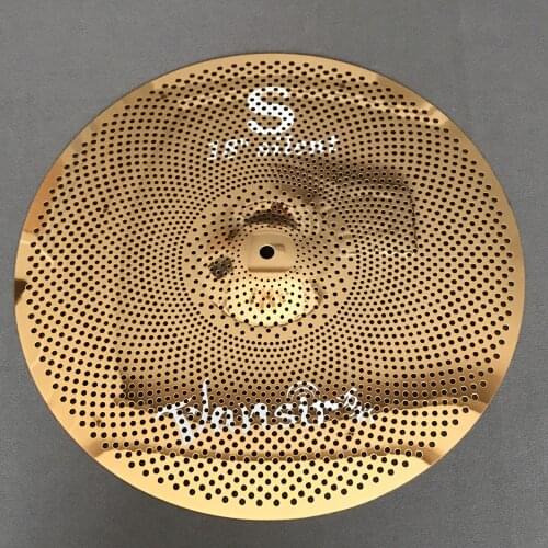 Vansir gold color low volume mute quite silent cymbal set 10"splash+ 14"hihat+16"crash+16"china+18"crash+20"ride+cymbal bag 7pcs
