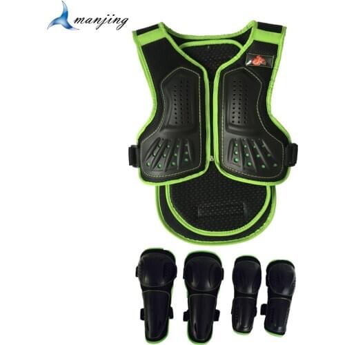 4-16years Children Full Body protect armor Motocross Riding skating Chest Spine Knee Elbow Armour one set Drop Resistant