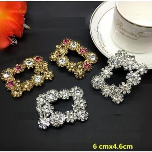 1 pair of high-grade shining color diamond shoes of flower shoe buckle shoes accessories