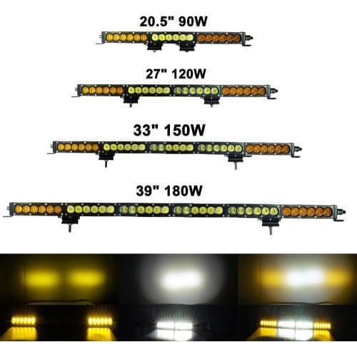 12V Led Light Bar Spot White Amber Flood Combo Bar Led Work Driving Lamp 90w 120w 150w 180w 210w 21" 27" 33" 39" 45" 4X4 4WD 24V
