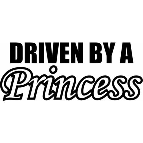 17.8*7.3CM Classic Woman Driving Vinyl Car Decal DRIVEN BY A PRINCESS Car Styling Stickers Black/Silver C9-0517
