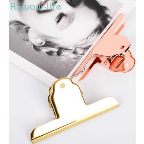 2Pcs Stainless Steel Large Gold Clip Rose Gold Sealing Clip Nordic Fixture Clips Arrangement Receiving Item Shooting Props