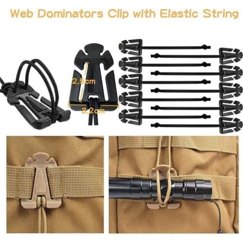 42pcs/Set Tactical Gear Clips Strap Molle Bag Attachments Tactical Vest Belt Backpack Webbing D Ring Hook Dominators Webbing