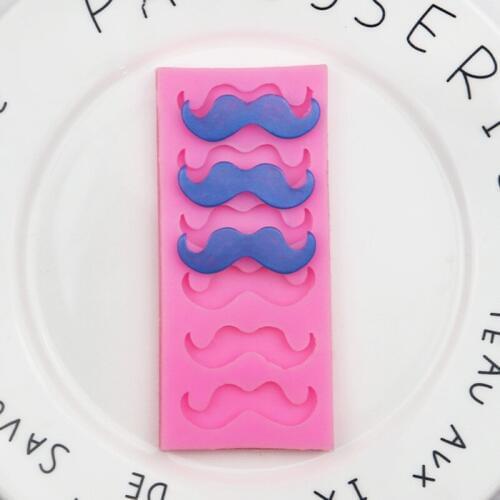 6 Cavity Beard Fondant Silicone Mold Handmade Ultra-Light Clay Mould XGY-262