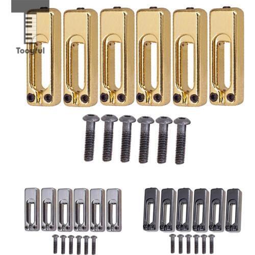 Tooyful 6pcs Electric Guitar Tremolo Bridge Saddles with Screws for Tremolo Bridge Parts