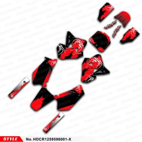 Aftermarket Motocross Stickers MX Graphics Off-road Dirt Bike Decals for CR125 CR250 1995 1996, Style No. HDCR1259596001-X