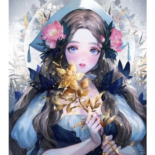 XUEQIXIAOZU 5D Diy Diamond Painting Cartoon Anime Girl Full Square Round Diamond Embroidered Mosaic Kit Home Decoration Gift