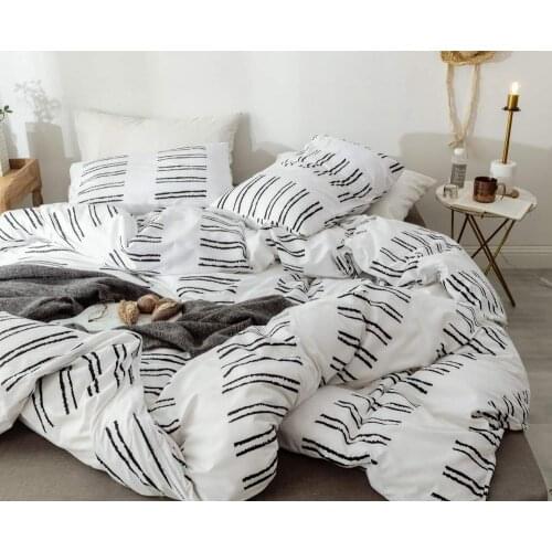 White bedding set Twin double queen king duvet cover sets microfiber bed linen hotel quilt cover set