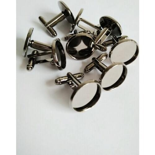 Free shipping,14mm Gunmetal Black high quality cufflink base, cufflink blank, cufflink setting CFS147