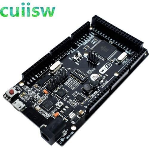 Cuiisw Mega2560 + WiFi R3 ATmega2560+ESP8266 32Mb memory USB-TTL CH340G. Compatible for Arduino Mega NodeMCU For WeMos ESP8266