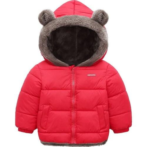 Childrens down jacket short lamb velvet cotton jacket boys girls padded jacket baby plus velvet thick winter childrens jacket